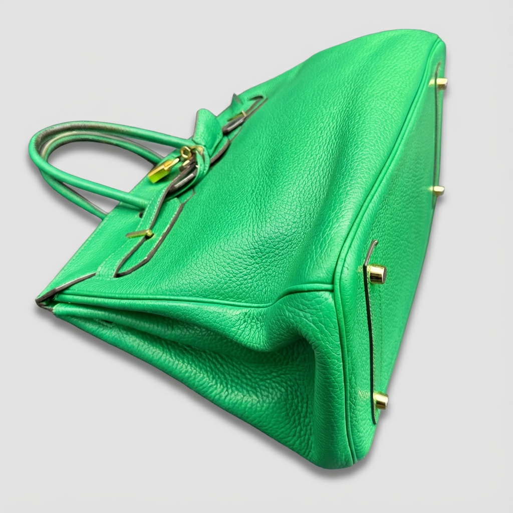 Dyeing corners of leather bags